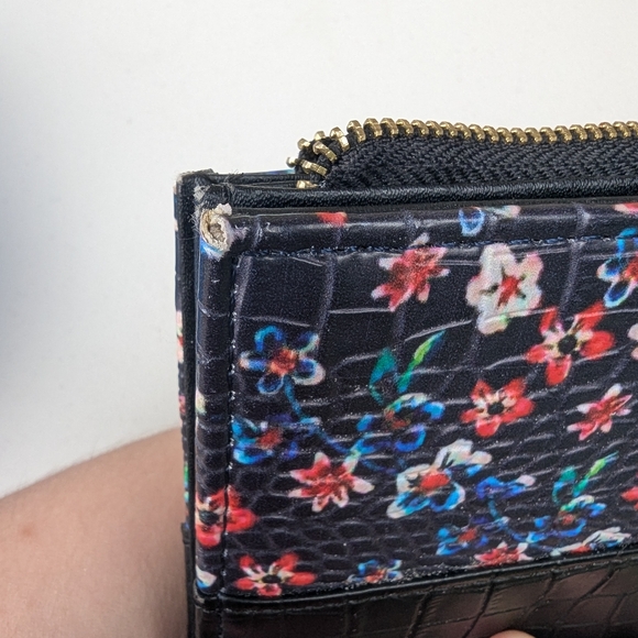 Nanette Lepore Black and Floral Wristlet - Picture 4 of 6